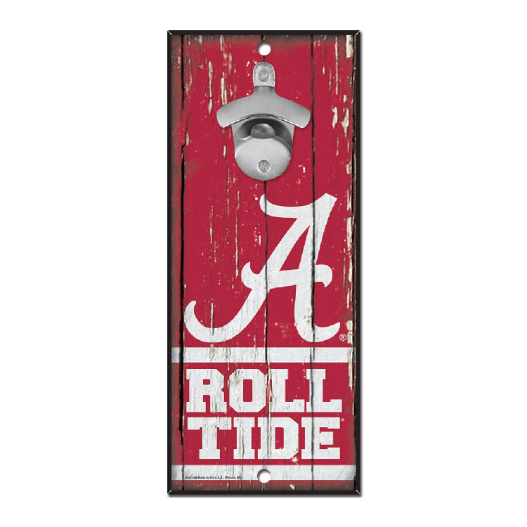 Alabama Crimson Tide Sign Wood 5x11 Bottle Opener