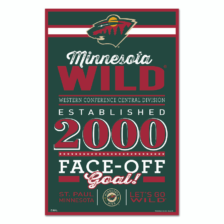 Minnesota Wild Sign 11x17 Wood Established Design