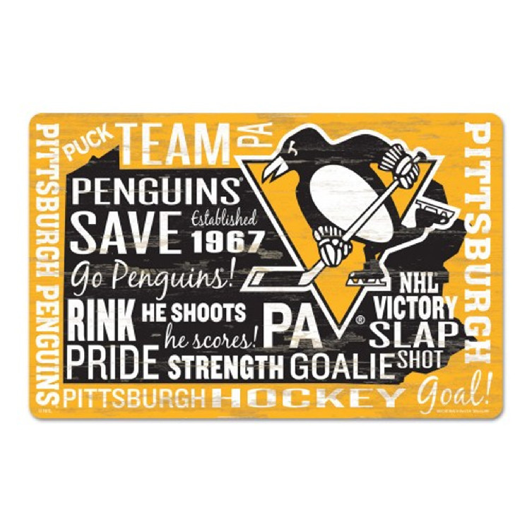 Pittsburgh Penguins Sign 11x17 Wood Wordage Design