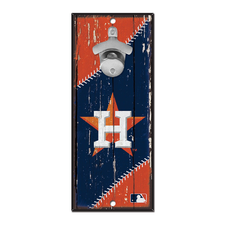 Houston Astros Sign Wood 5x11 Bottle Opener