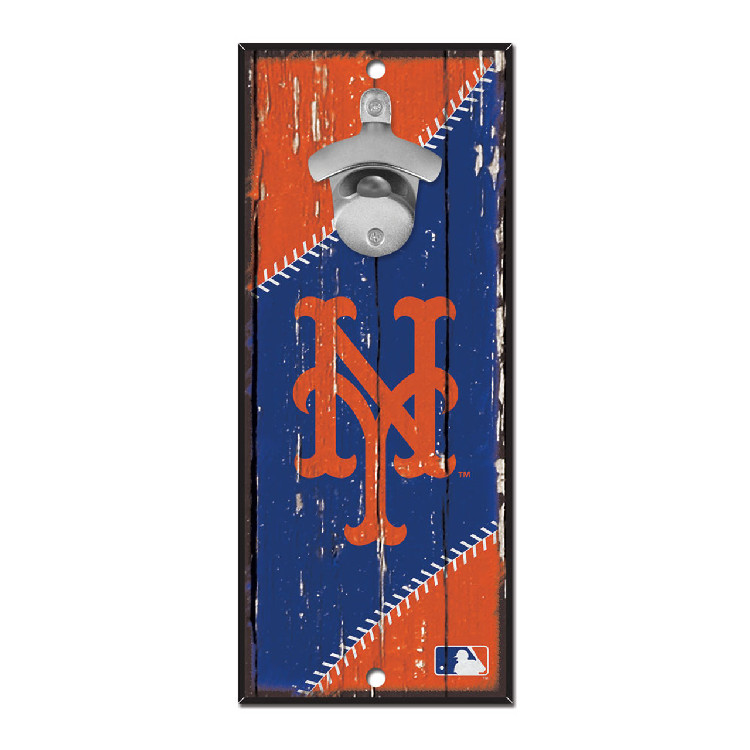 New York Mets Sign Wood 5x11 Bottle Opener