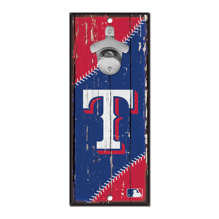 Texas Rangers Sign Wood 5x11 Bottle Opener