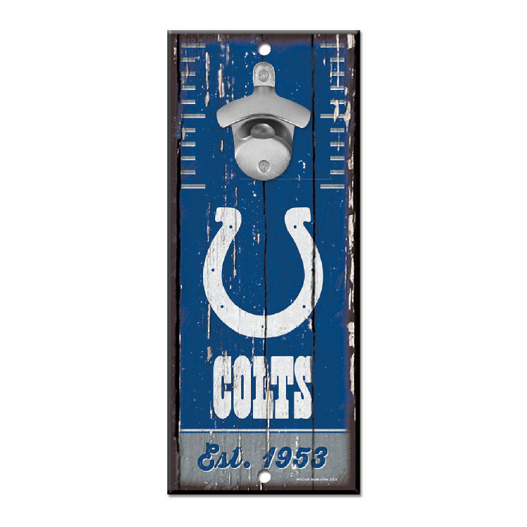 Indianapolis Colts Sign Wood 5x11 Bottle Opener