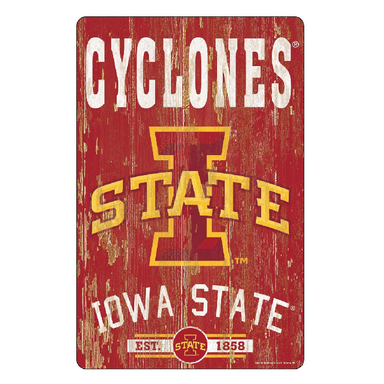 Iowa State Cyclones Sign 11x17 Wood Slogan Design