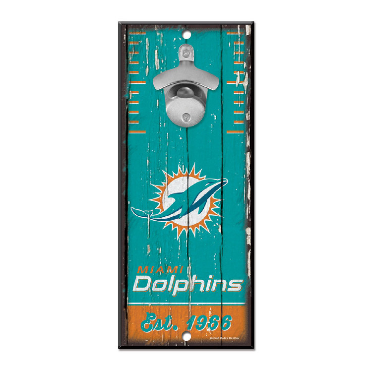 Miami Dolphins Sign Wood 5x11 Bottle Opener