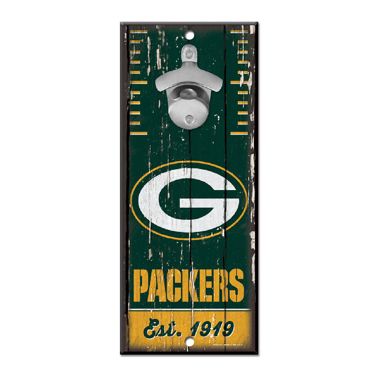 Green Bay Packers Sign Wood 5x11 Bottle Opener