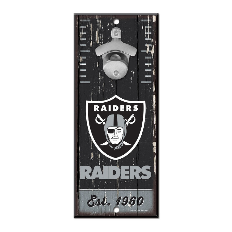 Las Vegas Raiders Sign Wood 5x11 Bottle Opener