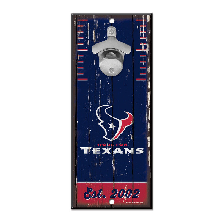 Houston Texans Sign Wood 5x11 Bottle Opener