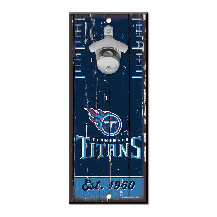 Tennessee Titans Sign Wood 5x11 Bottle Opener