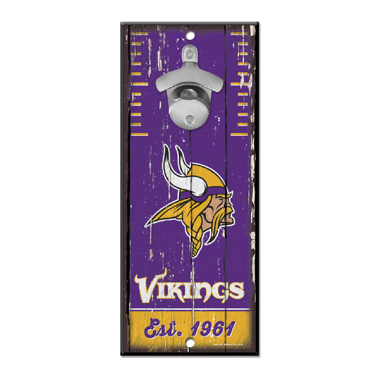 Minnesota Vikings Sign Wood 5x11 Bottle Opener