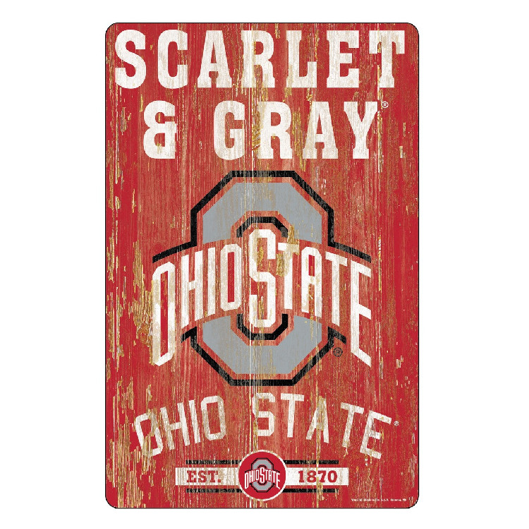 Ohio State Buckeyes Sign 11x17 Wood Slogan Design