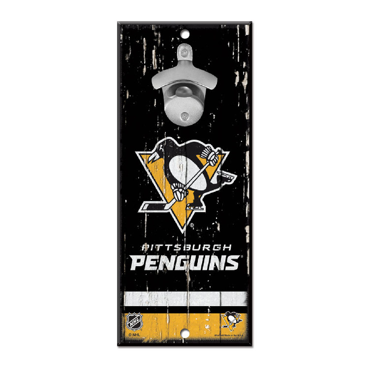 Pittsburgh Penguins Sign Wood 5x11 Bottle Opener