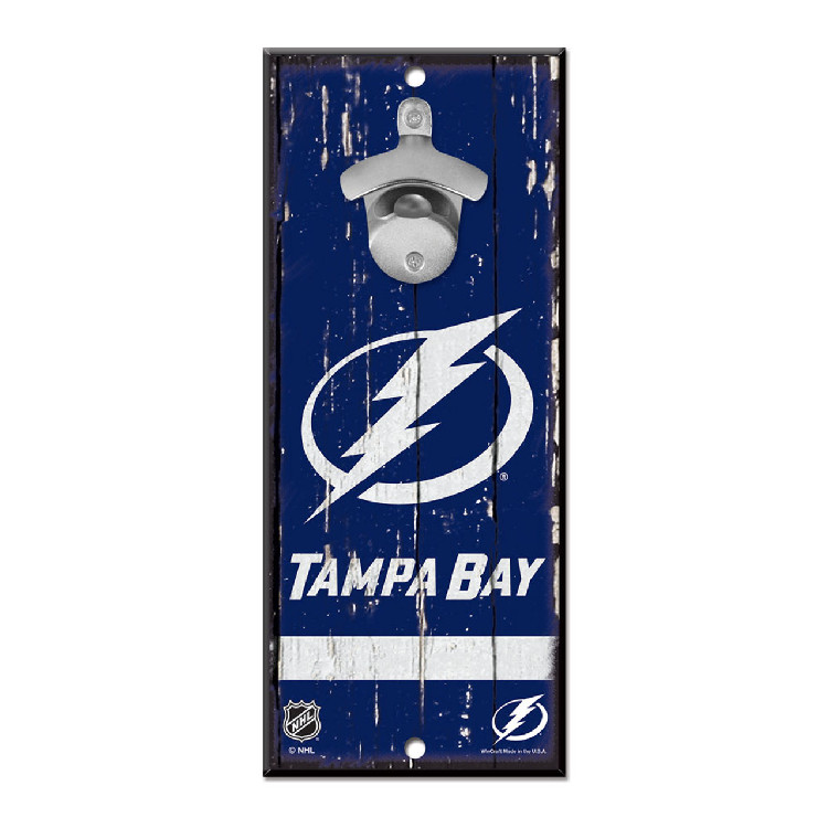 Tampa Bay Lightning Sign Wood 5x11 Bottle Opener