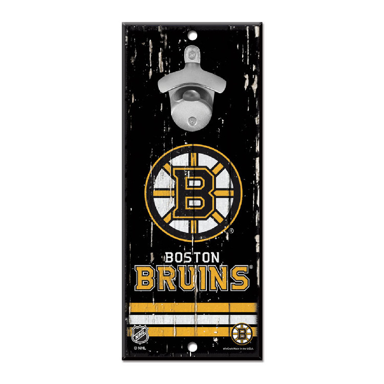 Boston Bruins Sign Wood 5x11 Bottle Opener