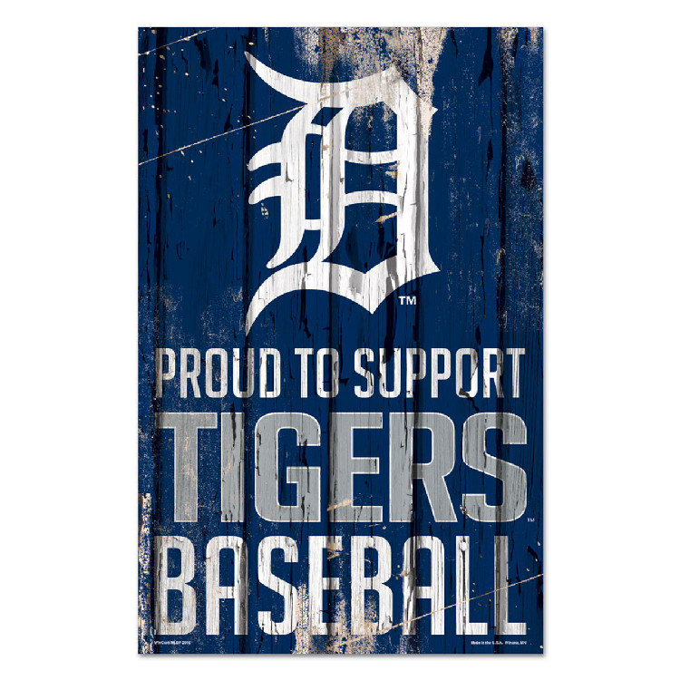 Detroit Tigers Sign 11x17 Wood Proud to Support Design