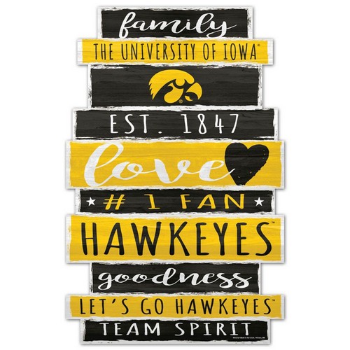 Wincraft Iowa Hawkeyes Sign 11x17 Wood Family Word Design