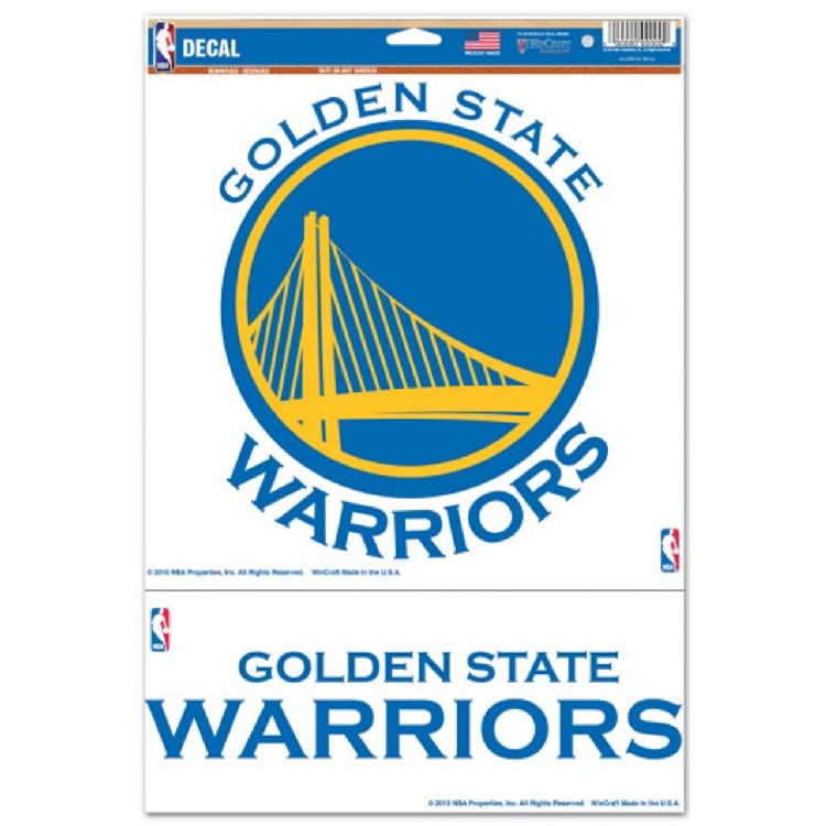 Golden State Warriors Decal 11x17 Multi Use 2 Decals