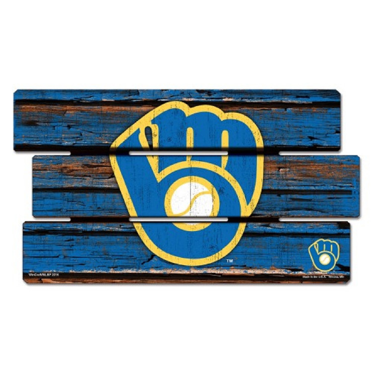 Milwaukee Brewers Sign 14x25 Wood Fence Style