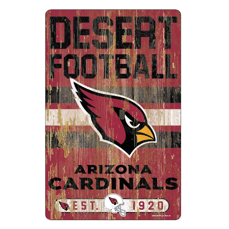 Arizona Cardinals Sign 11x17 Wood Slogan Design