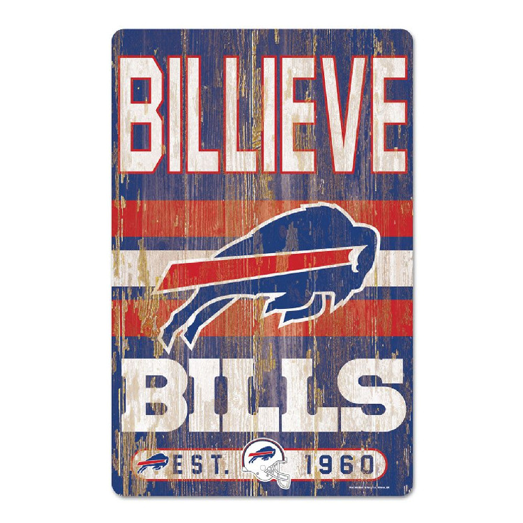 Buffalo Bills Sign 11x17 Wood Slogan Design