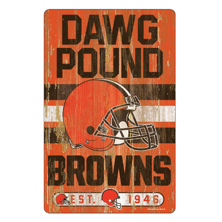 Cleveland Browns Sign 11x17 Wood Slogan Design