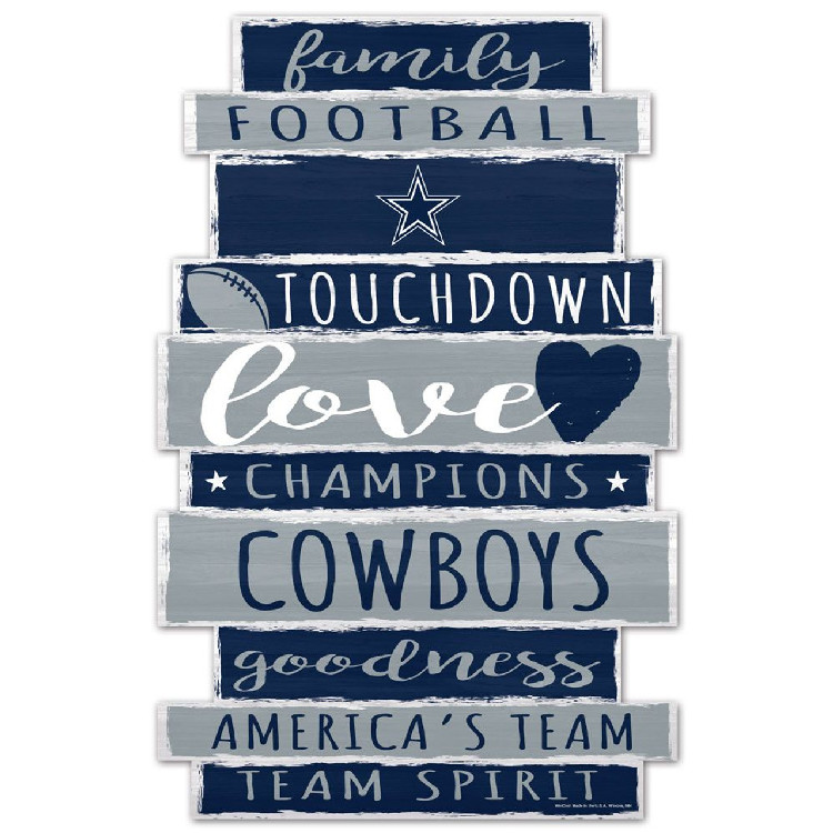 Dallas Cowboys Sign 11x17 Wood Family Word Design