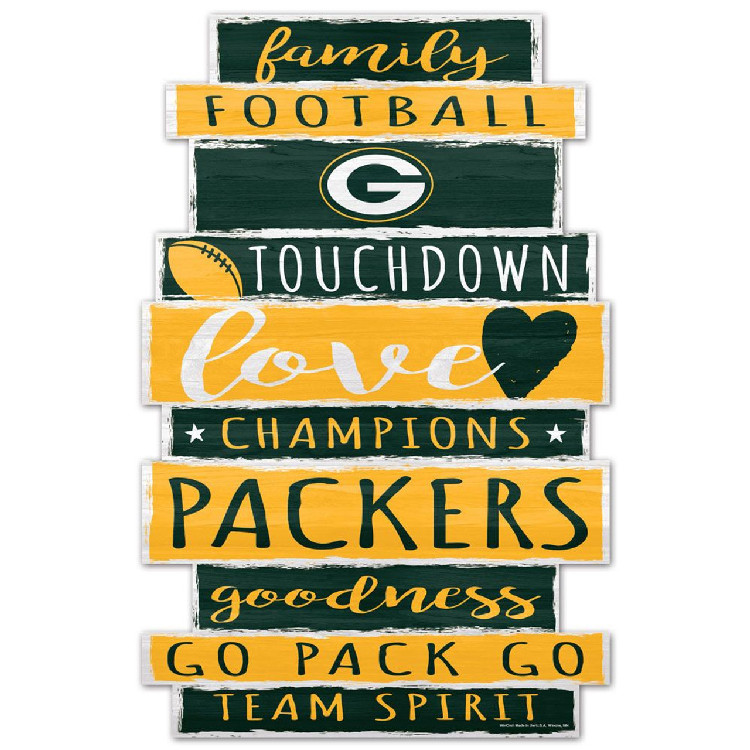 Green Bay Packers Sign 11x17 Wood Wordage Design