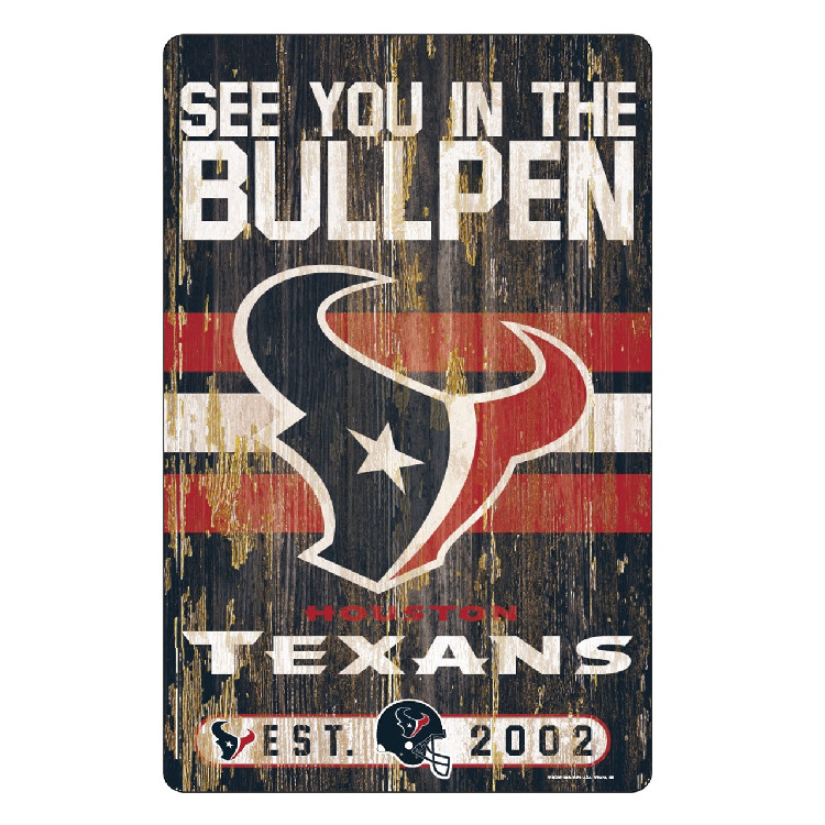 Houston Texans Sign 11x17 Wood Slogan Design