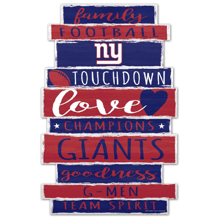 New York Giants Sign 11x17 Wood Family Word Design