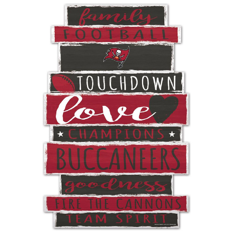 Tampa Bay Buccaneers Sign 11x17 Wood Family Word Design