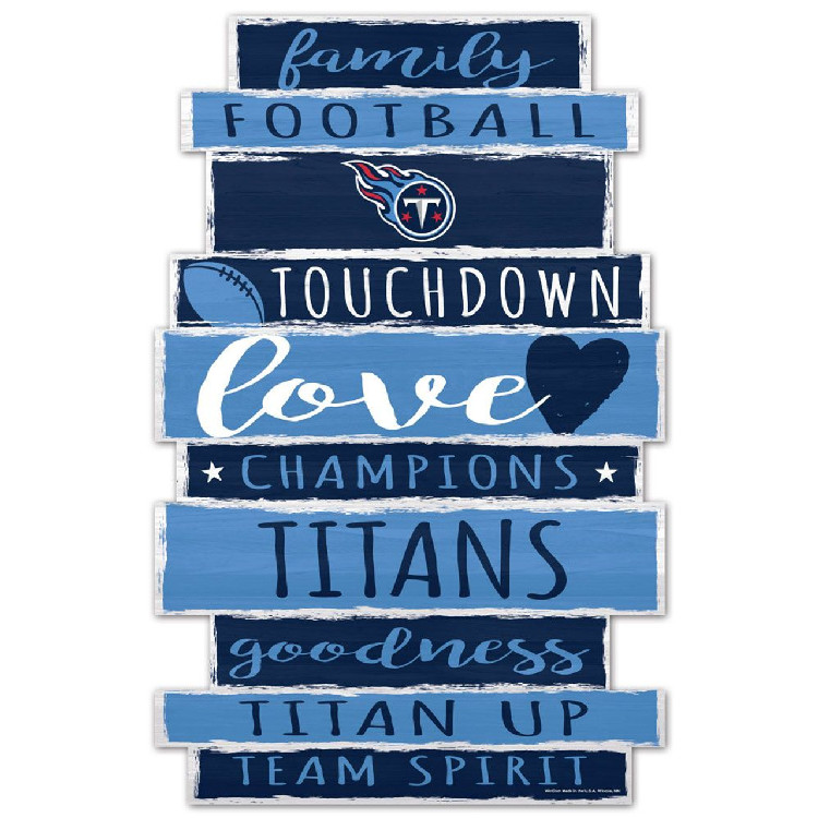 Tennessee Titans Sign 11x17 Wood Family Word Design