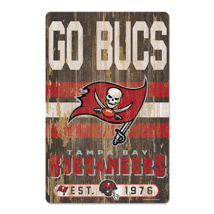 Tampa Bay Buccaneers Sign 11x17 Wood Slogan Design