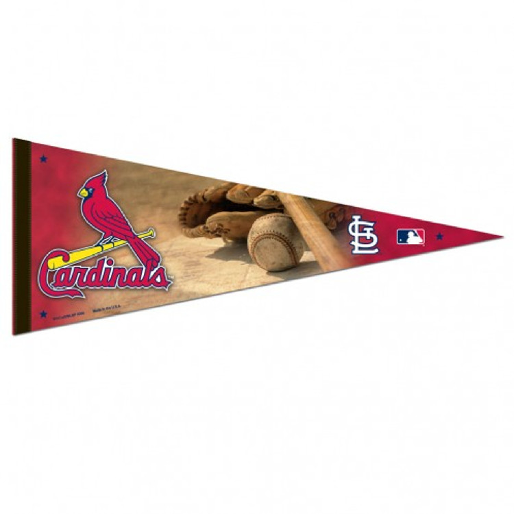 St. Louis Cardinals Pennant 12x30 Premium Style Ball and Glove Design