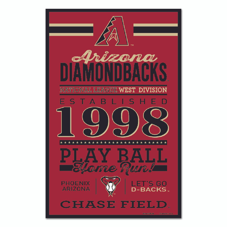 Arizona Diamondbacks Sign 11x17 Wood Established Design