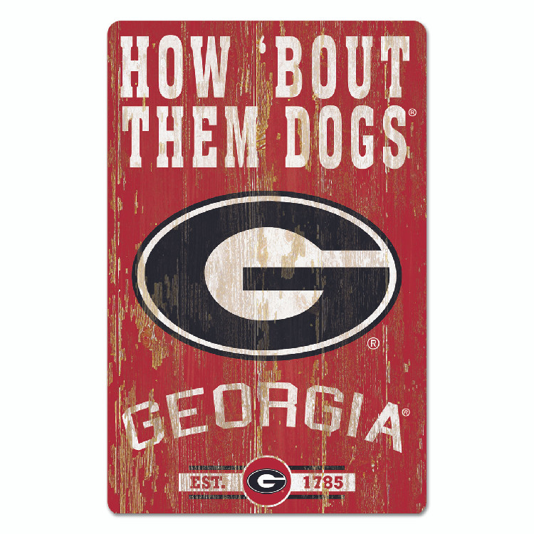 Georgia Bulldogs Sign 11x17 Wood Slogan Design