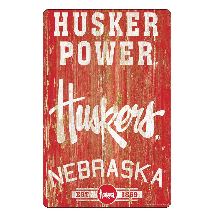 Nebraska Cornhuskers Sign 11x17 Wood Slogan Design