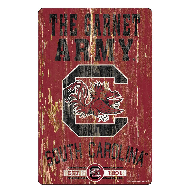 South Carolina Gamecocks Sign 11x17 Wood Slogan Design