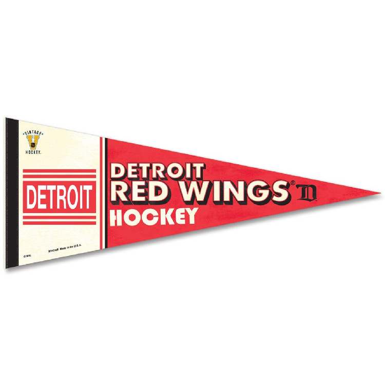 Detroit Red Wings Pennant 12x30 Premium Style Vintage Design