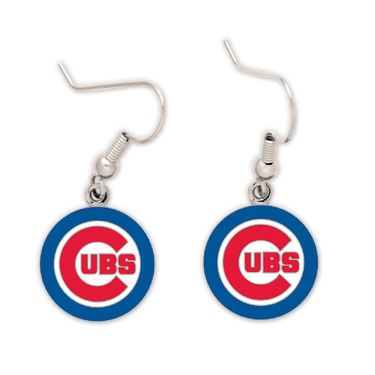 Chicago Cubs Earrings Oval Carded