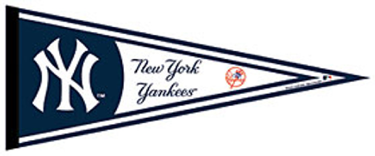 New York Yankees Pennant 12x30 Pinstripes Design