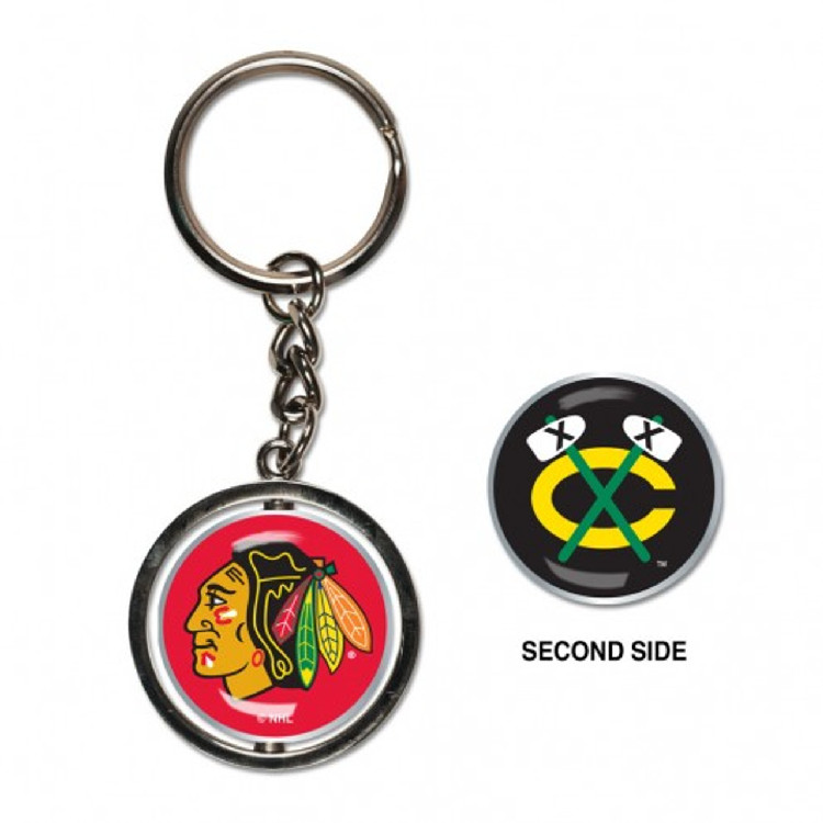 Chicago Blackhawks Key Ring Spinner Style