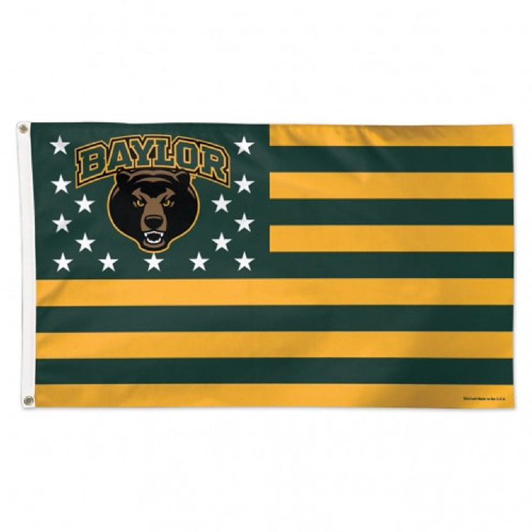 Baylor Bears Flag 3x5 Deluxe Style Stars and Stripes Design