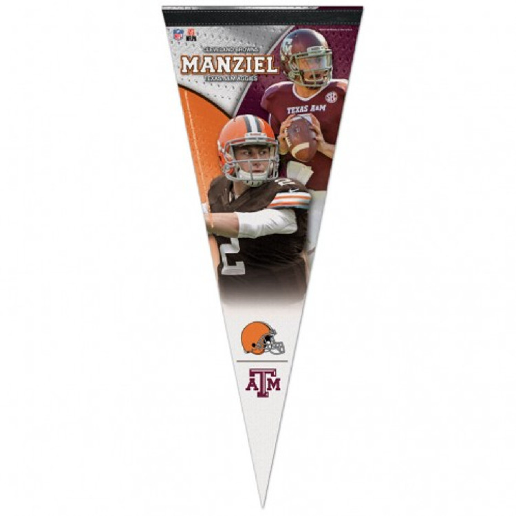 Cleveland Browns Pennant 12x30 Premium Style Johnny Manziel Design CO