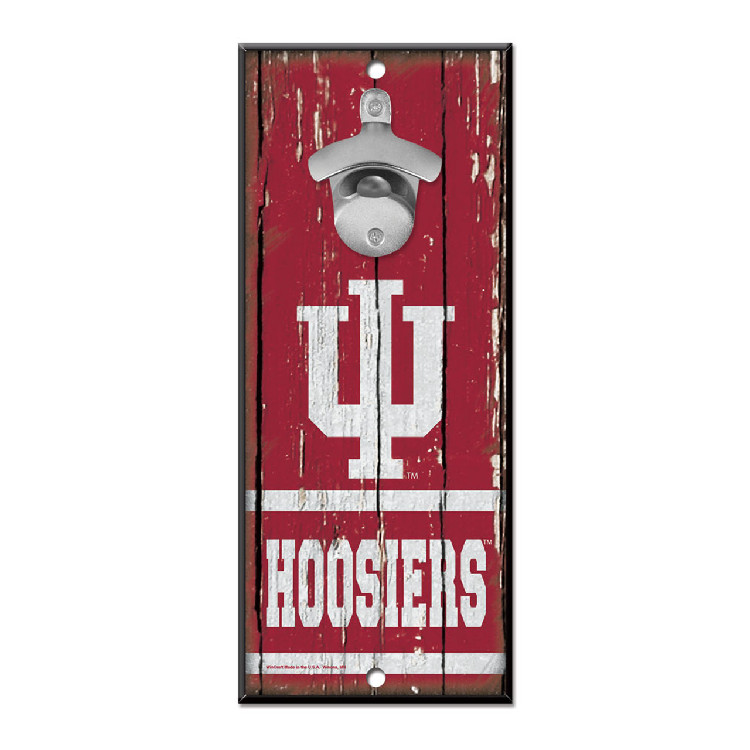 Indiana Hoosiers Sign Wood 5x11 Bottle Opener