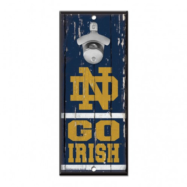 Notre Dame Fighting Irish Sign Wood 5x11 Bottle Opener