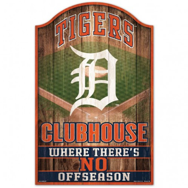 Detroit Tigers Sign 11x17 Wood Fan Cave Design