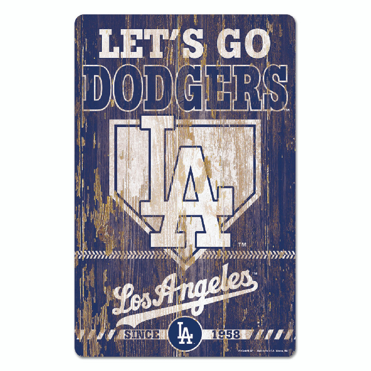 Los Angeles Dodgers Sign 11x17 Wood Slogan Design