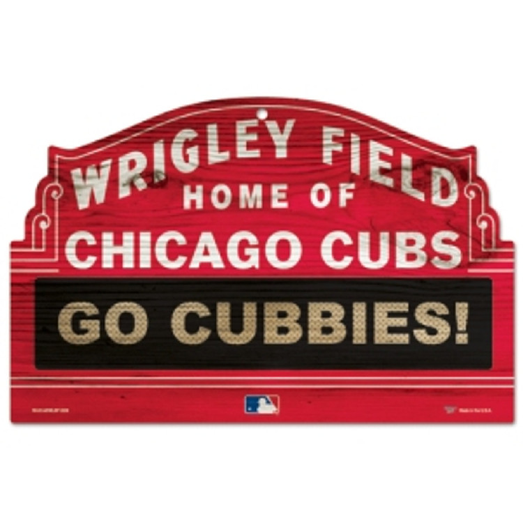 Chicago Cubs Sign 11x17 Wood Wrigley Field Design