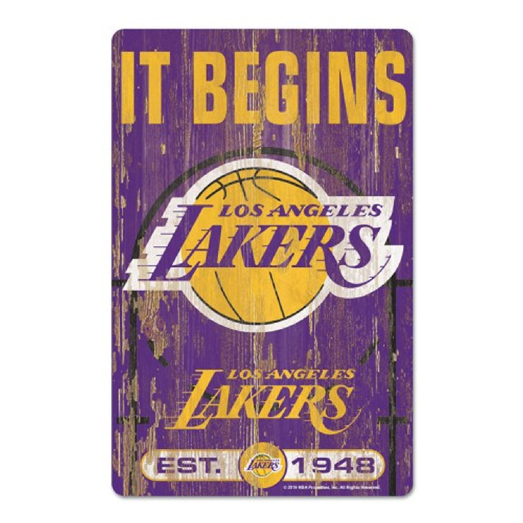 Los Angeles Lakers Sign 11x17 Wood Slogan Design