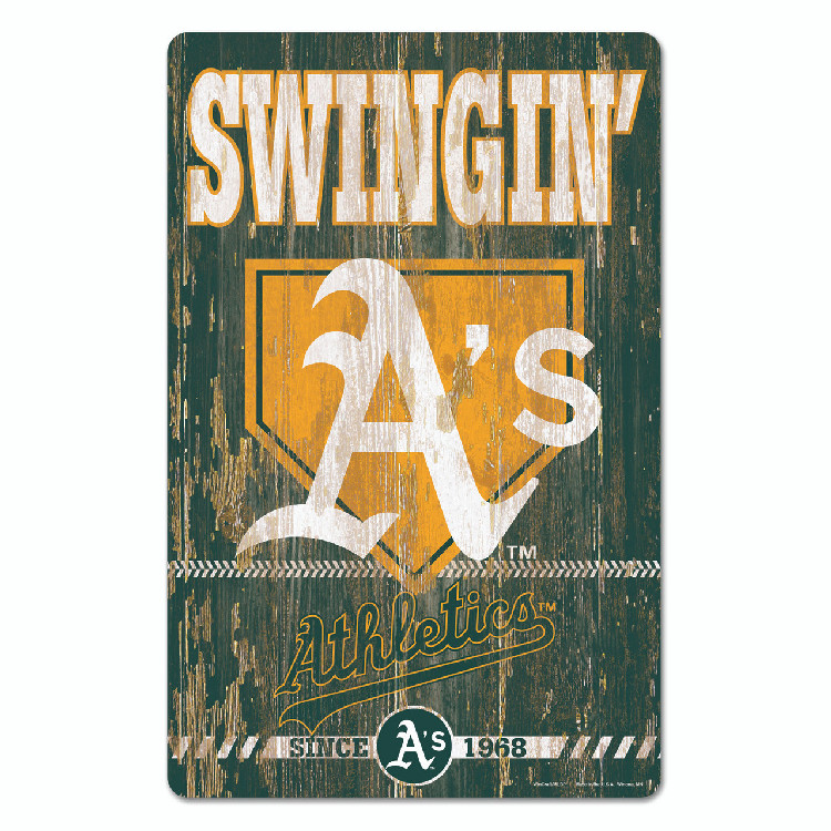 Oakland Athletics Sign 11x17 Wood Slogan Design